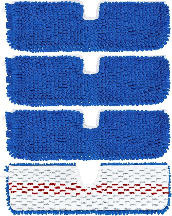 4 Pack Mop Head Replacement Compatible with O-cedar Hardwood Floor 'N More Microfiber Dual or 3-Action Flip Mop Refill Chenille Mop Replace Pads for Ocedar Dual-Action Flip Mop,Reusable & Washable Pad