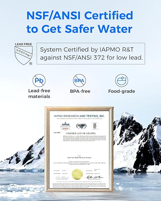 [Alkaline] Waterdrop Water Filter for Sink Faucet, Filter Life Reminder, 320 Gallon Tap Water Filter for Kitchen Sink, NSF Certified Reduces Chlorine