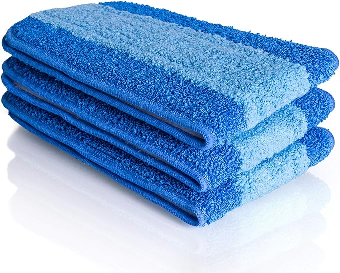 VanDuck Microfiber Cleaning Pads Compatible with Bona Mop (3 Pack) - Microfiber Mop Pads for Hardwood Floor for 18 Inch