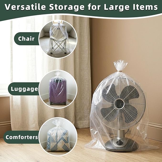 32x42 Inches Large Clear Plastic Storage Bags,Big Gaint Jumbo Huge Plastic Storage Bags for Blanket, Duvets, Pillows, Comforters and More 5 Pieces