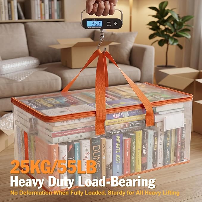 Clear Moving Bags with Orange Handles