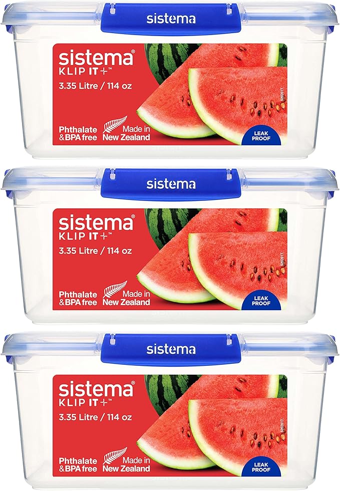 KLIP IT+ 3.35L Rectangle Food Storage Containers (3-Pack)