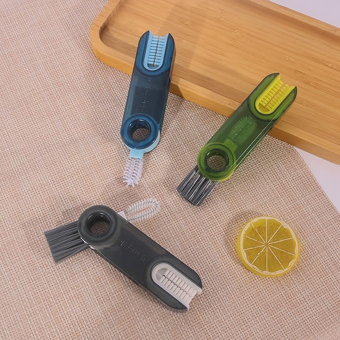 3 in 1 Cup Lid Gap Cleaning Brush Set, Multifunctional Insulation Bottle Cleaning Tools, Mutipurpose Tiny Silicone Cup Holder Cleaner