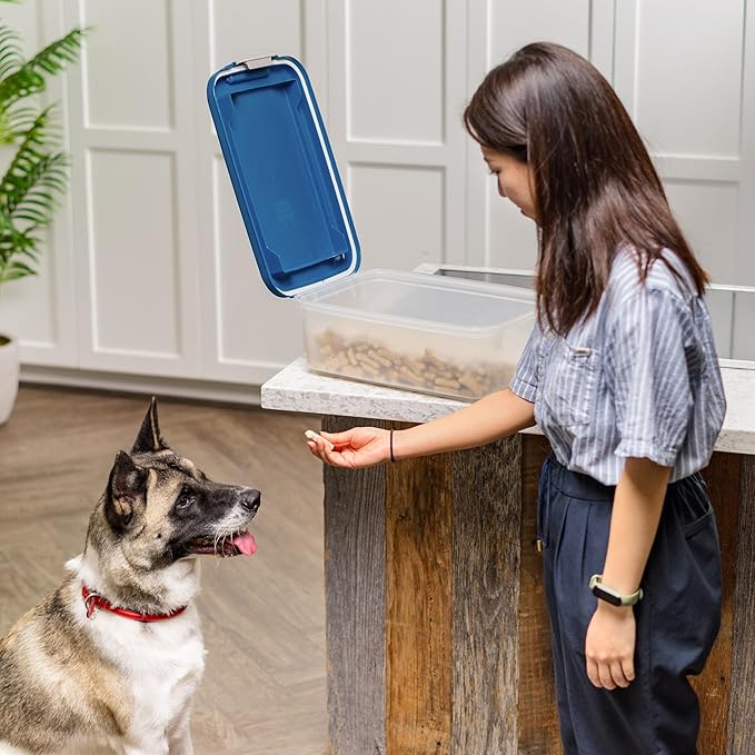 IRIS USA Airtight Dog Food Storage Container, Up to 11 lbs, Dog Cat Bird and Other Pet Food Treats Storage Bin, Dog Cat Wet Food Cans, Keep Fresh