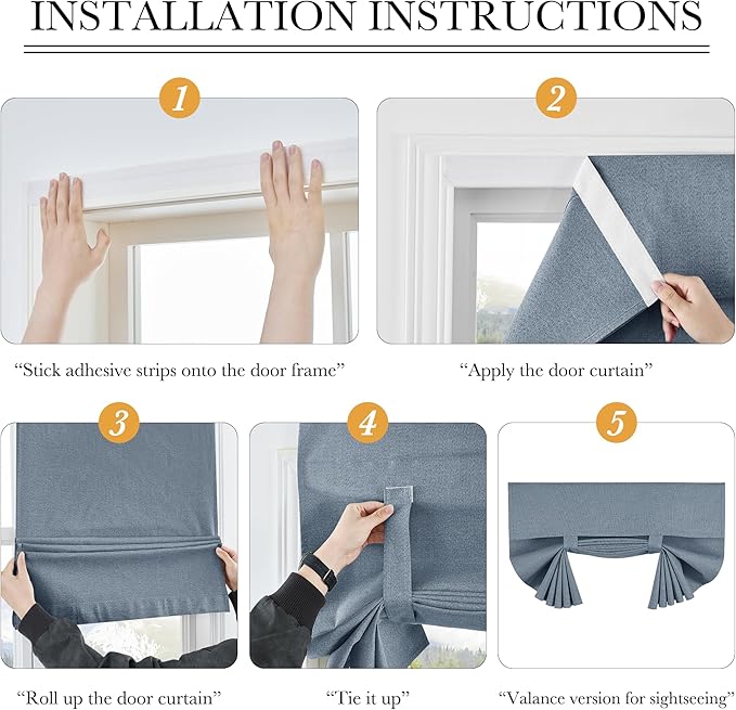 RYB HOME Blackout Curtains - 69" x 30" (1pc) - French Door Privacy