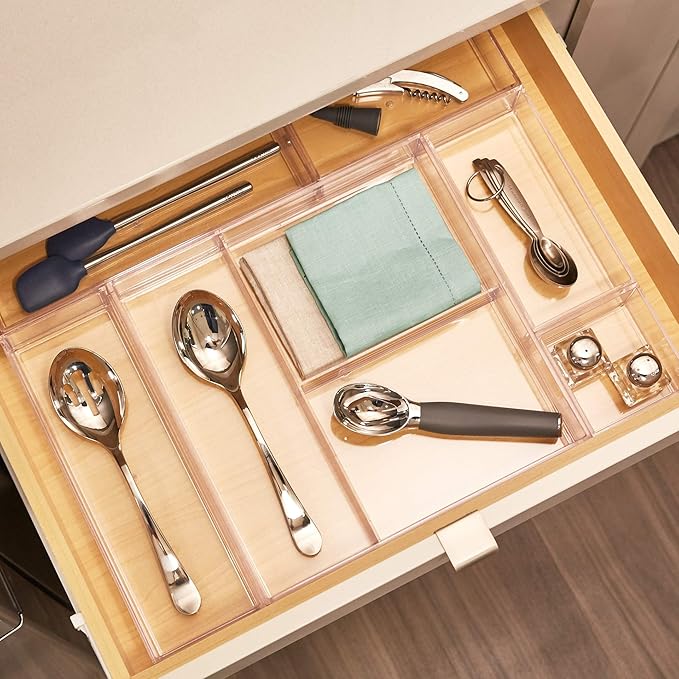 Clarity Plastic Drawer Organizer for Vanity, Countertop, Bathroom