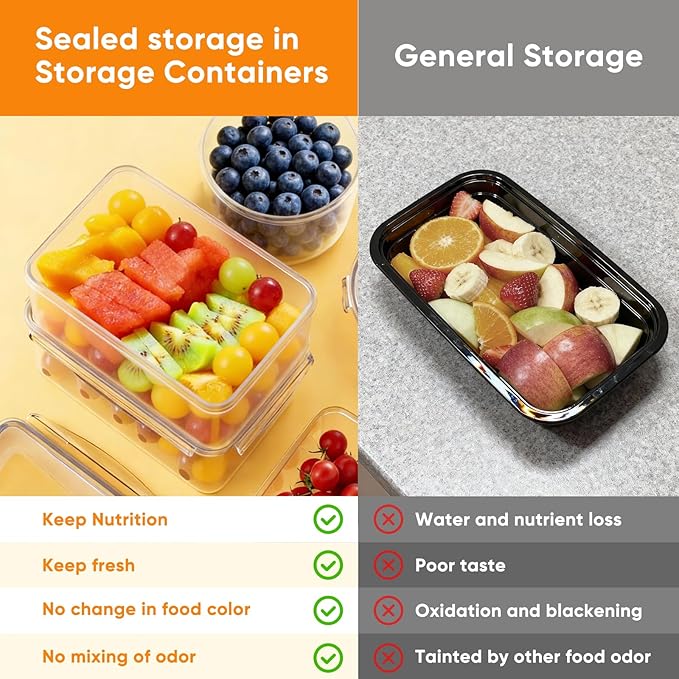 52 Pcs Food Storage Containers with Lids Airtight (26 Containers & 26 Lids)
