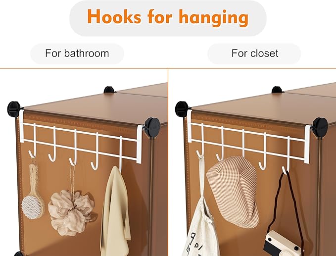 6-Cube Storage Organizer, Closet Organizer Storage Shelf Bookcase Bookshelf with Metal Hammer, Storage Cubes Organizer Cabinet for Kids, Closet, Bedroom, Bathroom, (11.8x11.8x11.8 inch)