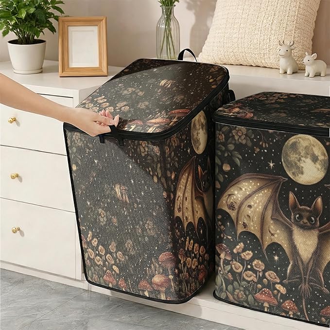 2pcs closet organizers and storage under bed,clothing blanket sweater sheet bedding comforter duvet quilt pillow toy storage bags with lids