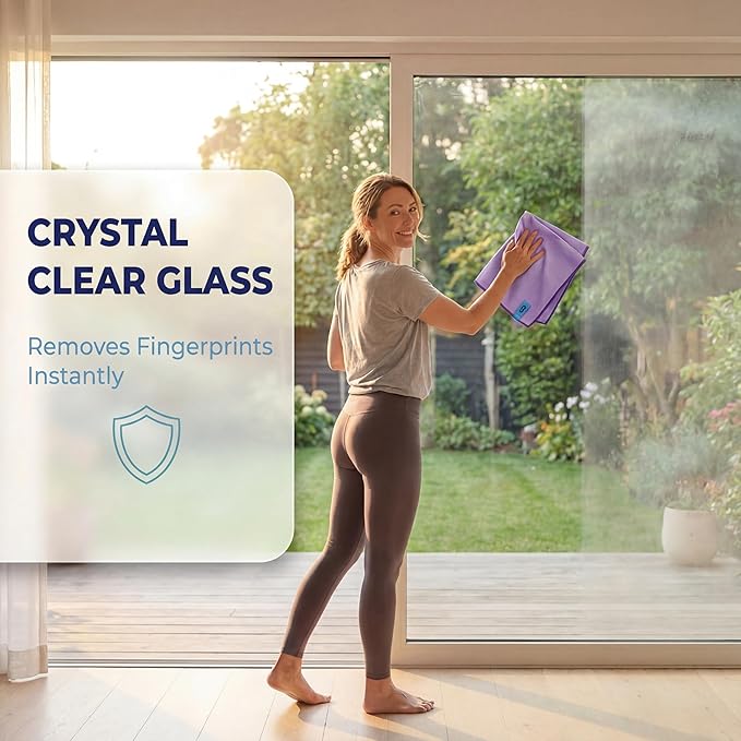 Pure-Sky Microfusion Window Thickened Magic Cleaning Cloth - Microfiber Streak Free Cleaning Cloths Reusable Magic Cleaning Wipes for Windows Glass