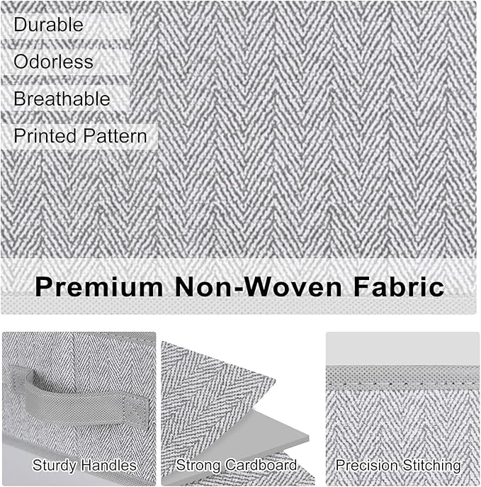 WUIKE Closet Organizers and Storage, Trapezoid Storage Bins, Fabric Closet Bins with Handles, Foldable Storage Baskets for Clothes, Purse, Blanket