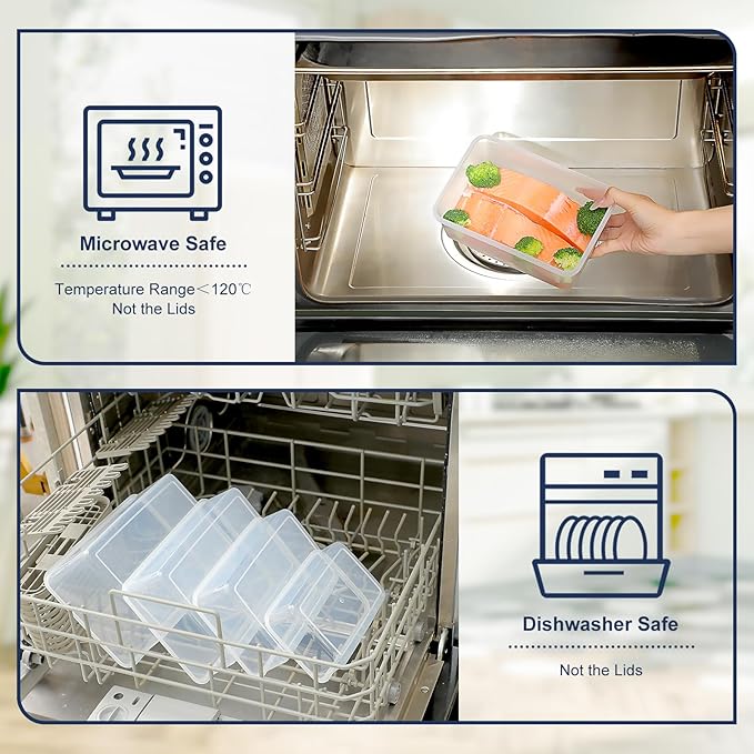 KITHELP 60-Piece Large Food Storage Containers Set - Leakproof, BPA-Free Plastic with Lids Airtight for Kitchen Storage and Organization Reusable with Labels Pen- Microwave Dishwasher Freezer Safe