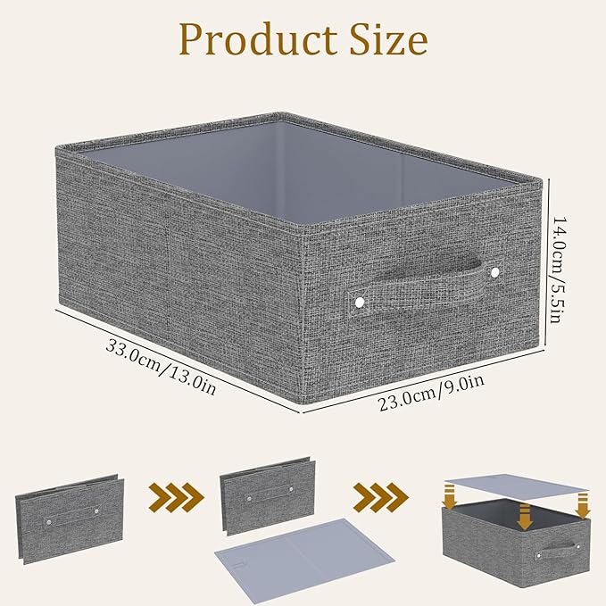 Collapsible Storage Boxes, Fabric Organizer Baskets
