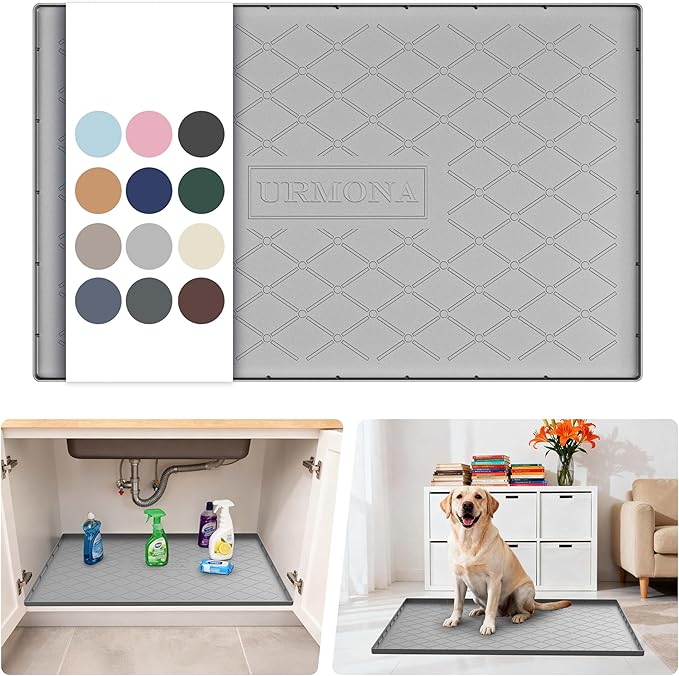 34" x 22" Waterproof Silicone Mat in Multiple Sizes & Colors, Light Grey