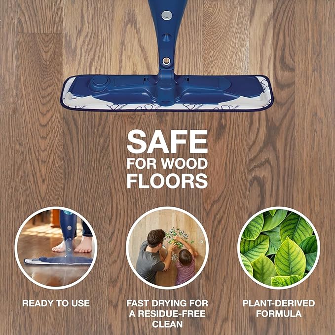 Bona PowerPlus Premium Motion Spray Mop for Hardwood Floors - Includes PowerPlus Hardwood Floor Cleaning Solution and PowerPlus Microfiber Cleaning Pad - Vibrating Spray Mop for Wood Floors