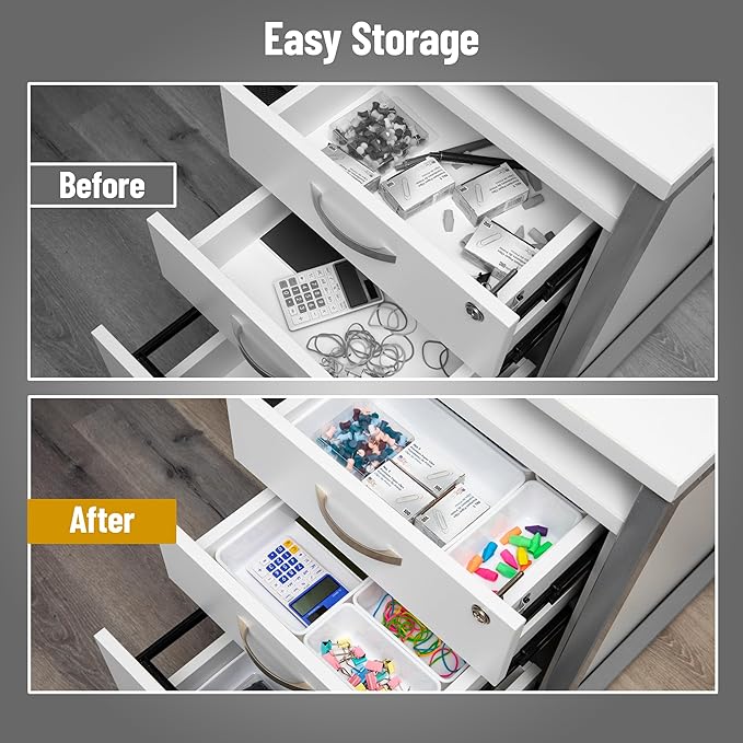 Mind Reader 25-Piece Drawer Organizer Set, Storage Trays for Kitchen, Bathroom