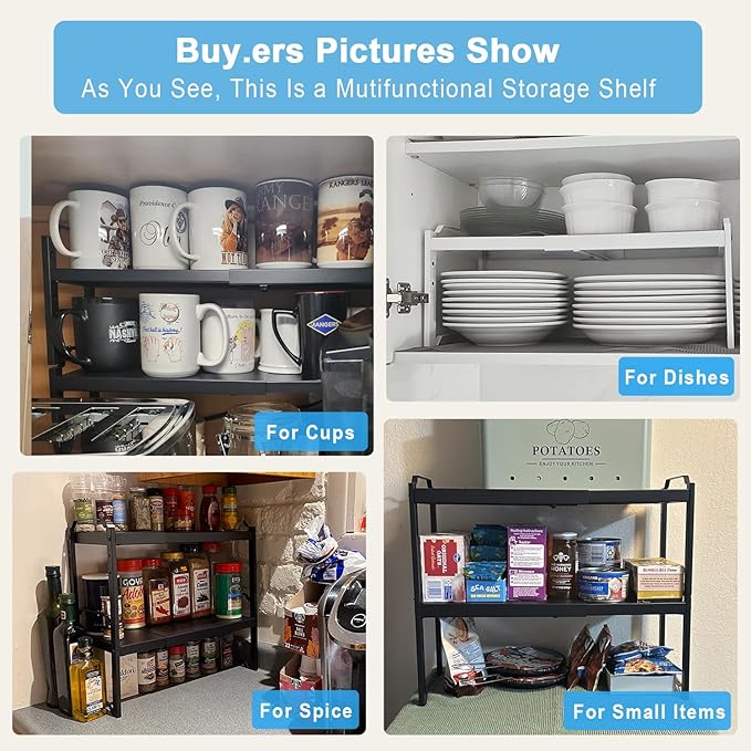 25.5 Inches 2 Pack Expandable Cabinet Shelves