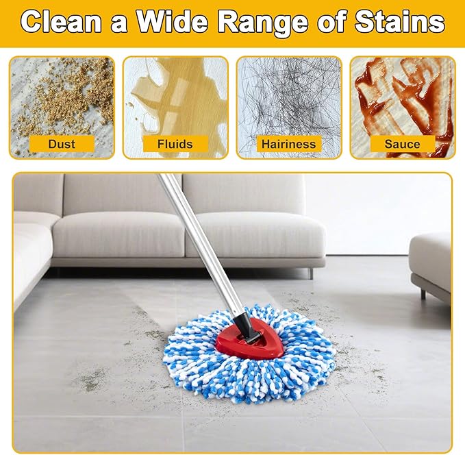 4Pack Mop Replacement Head for O Cedar RinseClean 2 Tank System,1 Pack Mop Replacement Base for O-Cedar,Spin Microfiber Mop Refills for Cleaning All Floors