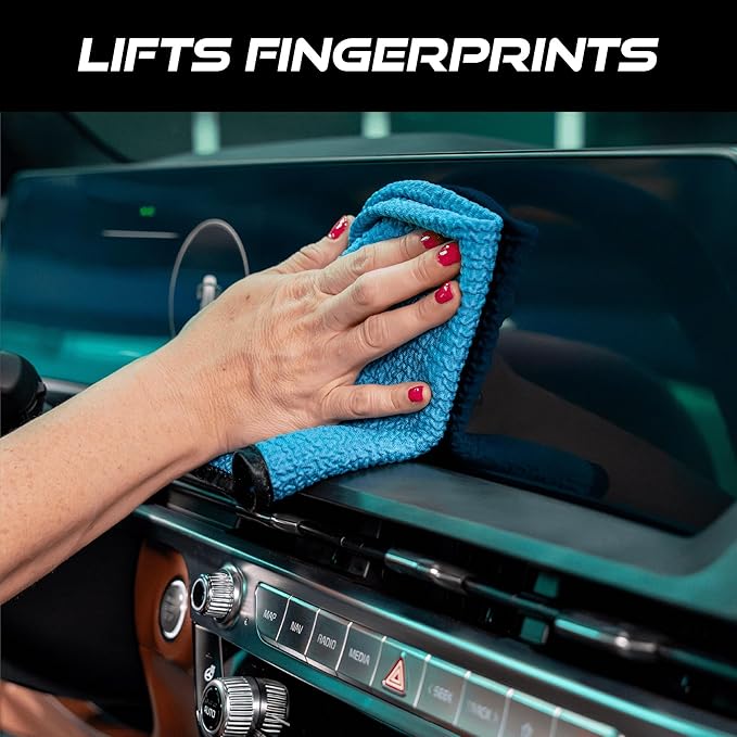 VIKING Glass Microfiber Cleaning Cloth for Car and Home 2 Pack, Glass Towels for Mirror, and Picture Frames, and Car Detailing Kit, 16 inch x 16 inch