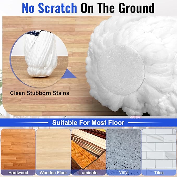 Self Wringing Twist Mop Replacement Head,Microfiber Mop Refill for Hardwood Vinyl, Tile, Commercial Household Clean,Safe on All Floors Types