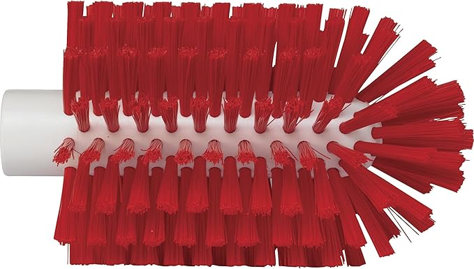 Vikan 5380-90-4 Stiff Tube Brush, Polyester, 3-1/2" x 6-1/4" OAL, Red