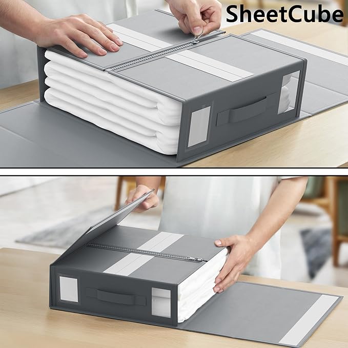 SheetCube Bed Sheet Organizers and Storage 6 Pack