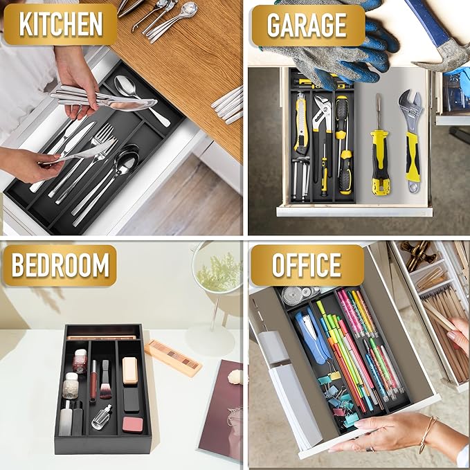 Silverware Organizer Small Bamboo Kitchen Drawer Organizer Utensil Organizer