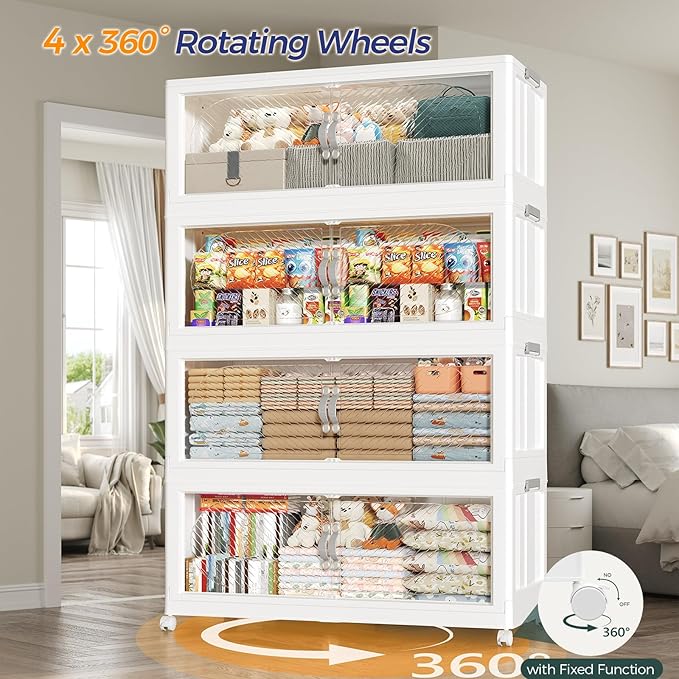 150Gal/600QT 5-Tiers Extra Large Stackable Storage Bins with Lid