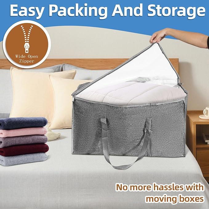 6 Pack-Extra Large Heavy Duty Moving Bags, Gray
