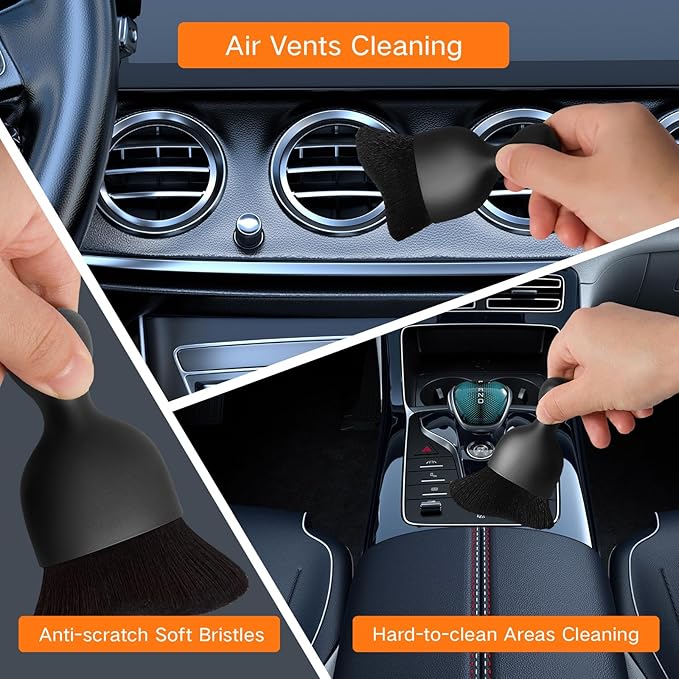 Qydipclin 10pc Window Cleaning Kit - 4 Microfiber Pads, Car Interior Glass Cleaner