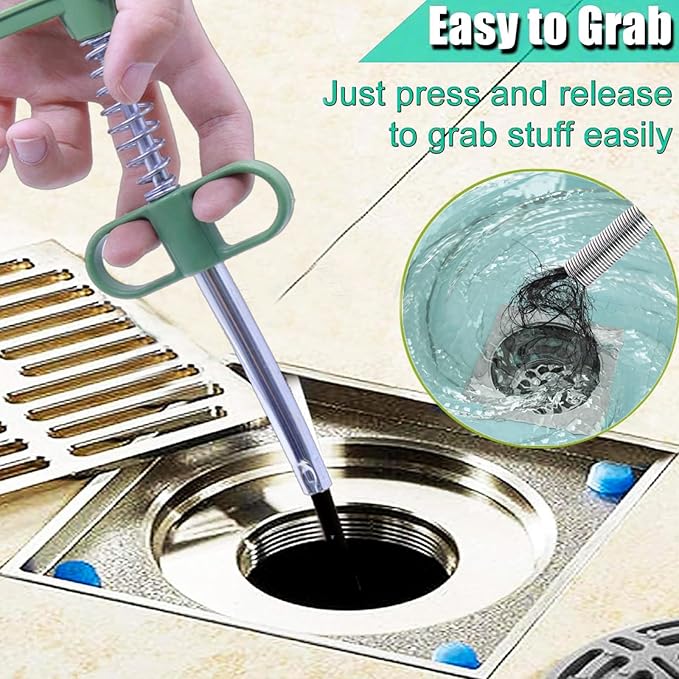 Upgrade Drain Snake Hair Drain Clog Remover，76 Inch Flexible Claw Grabber Tool for Home Sink, Bathroom Tub,Drain, Toilet, Tight Spaces Unclogger Tool