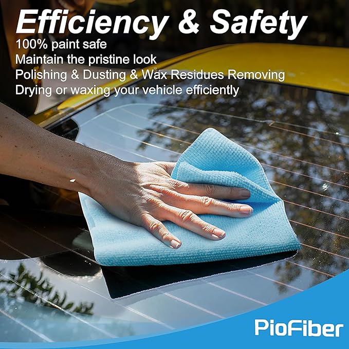 Shop Towels – 20 Pack Edgeless Microfiber Cleaning Cloths, 12"x12" Lint-Free, Reusable Towels for Car Detailing, Kitchen, Garage & Glass – Quick Dry Rags