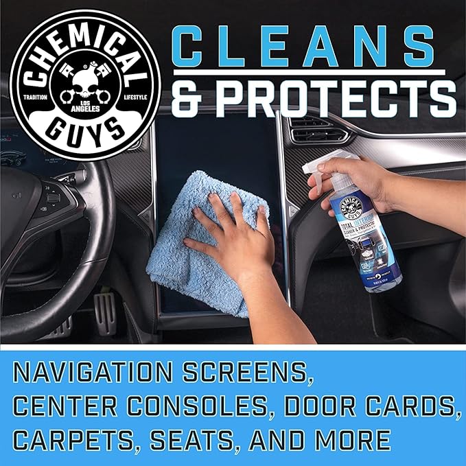 Chemical Guys HOL414 Total Interior Cleaner and Protectant, Refill Kit With 2 Dilution Bottles & 3 Premium Microfiber Towels (Safe for Cars, Trucks