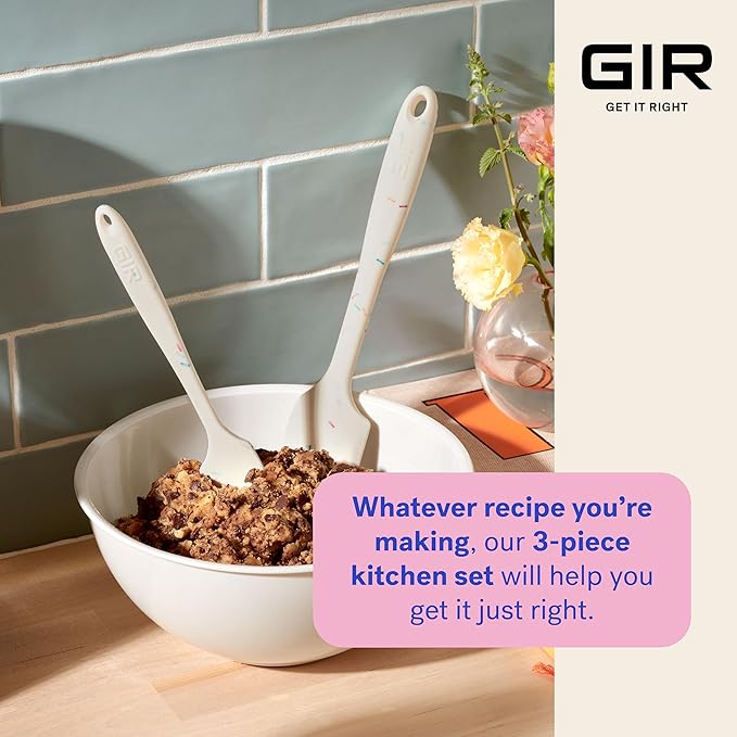 GIR: Get It Right 3-Piece Ultimate Silicone Kitchen Utensils Set - Spatula, Flip & Spoonula - Non toxic Cooking Utensils for Nonstick Cookware, Cooking and Baking - Sprinkles