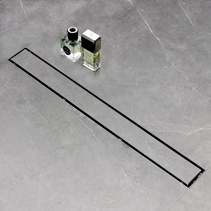 SaniteModar Linear Shower Drain, Linear Drain 60 inch with 2 in 1 Tile Insert & Flat Panels