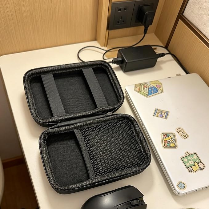 Charger Case,Mini Cable Organizer Cases,Pouch Case Bag,Small Charger Organizer,Waterproof Travel Storage Carrying Bag for USB Drives,Power Adapter,Earphones,Cords etc,Rectangle,Black Bigger