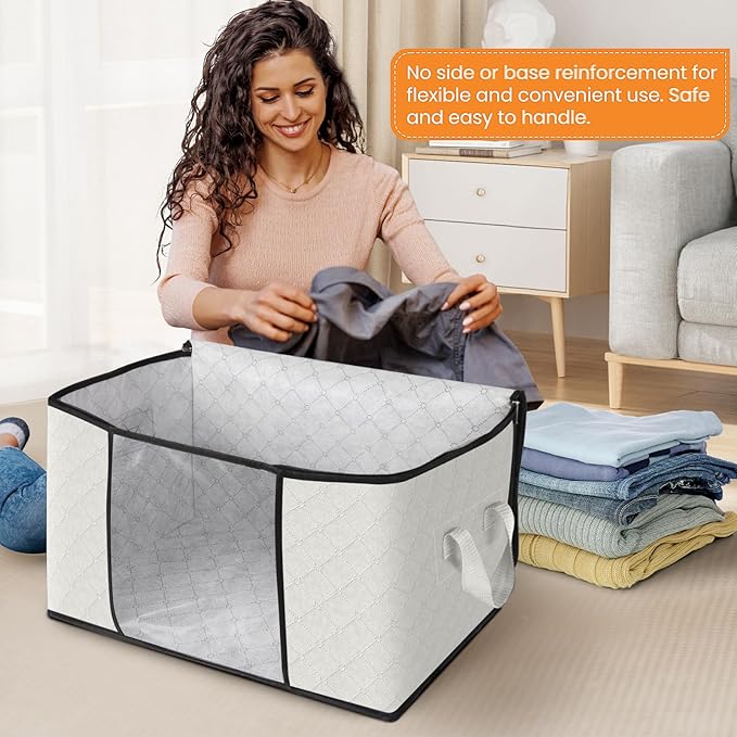 Fab totes 10 Pack Clothes Storage, Ivory White
