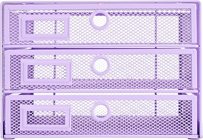 Annova Desk Organizer Wire Mesh 3 Tier Sliding Drawers Paper Sorter/Multifunctional/Premium Solid Construction for Letters, Documents, Mail, Files