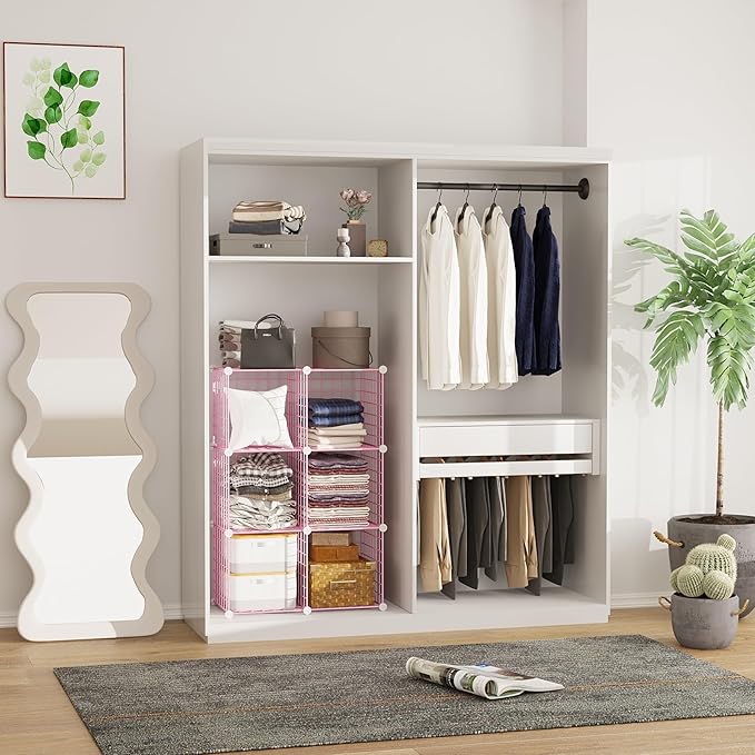 Wire Cube Storage, 6, Cube Organizer Metal C Grids, Pink UWCS3006P