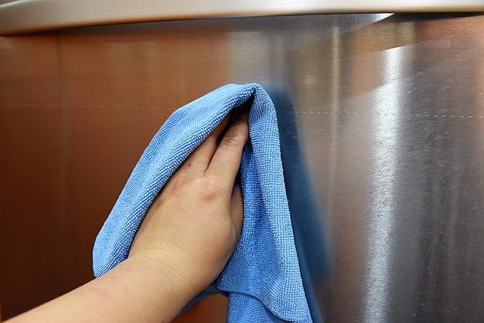 DRI Professional Extra-Thick Microfiber Cleaning Cloth 12 Pack Blue (16IN x 16IN, 300GSM, Commercial Grade All-Purpose Microfiber Highly Absorbent, LINT-Free, Streak-Free Cleaning Towels)