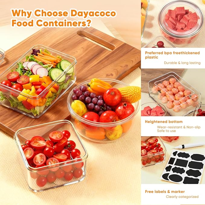 52 Pcs Food Storage Containers with Lids Airtight (26 Containers & 26 Lids)