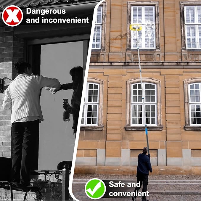 26ft Telescopic Extension Pole, 5-20ft Paint Roller Extension Pole with Flip-Lock Design, Aluminum Alloy Threaded Head for Painting Cleaning Dusting & Window Washing Tools