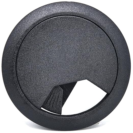 Surf turtle 6 Pack 2 Inch Black Desk Grommets, Flexible Cable Cord Hole Cover for Home Office Desk Table Cabinet Wire Management