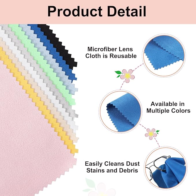 uxcell 12 Pcs Microfiber Cleaning Cloth for Glasses, 11.8 x 11.8 Inch Eyeglass Cleaning Cloth, Glasses Cleaner Wipes for Electronics Lenses Screens Cameras Cell Phones, Sapphire Blue