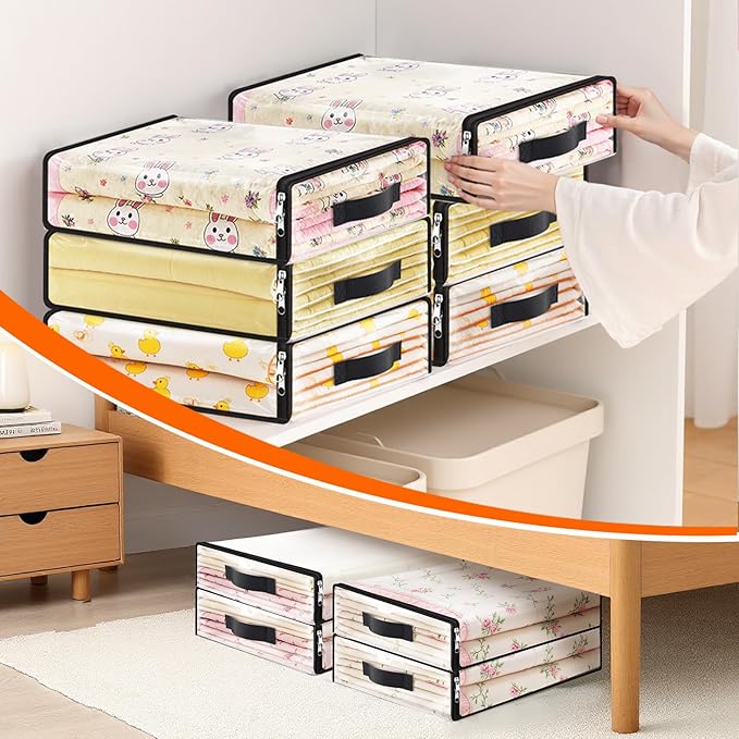 8 Pack Clear Storage Bags, 15.7x13.8x3.9 Inch