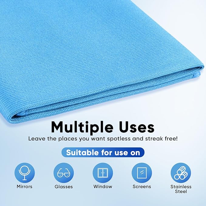 HOMEXCEL Microfiber Glass Cleaning Cloths 6 PK, Lint Free Streak Free, Reusable Microfiber Magic Cleaning Cloth for Cleaning Windows, Glasses, Mirrors