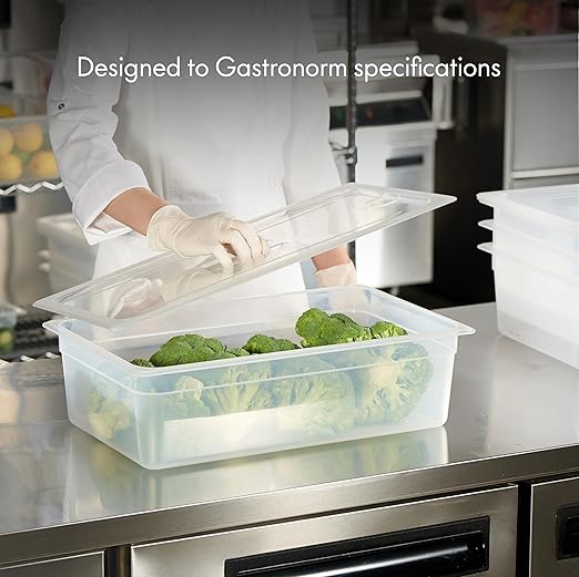 4-Pack Full Size 6" Deep Food Pan with Handled Lid