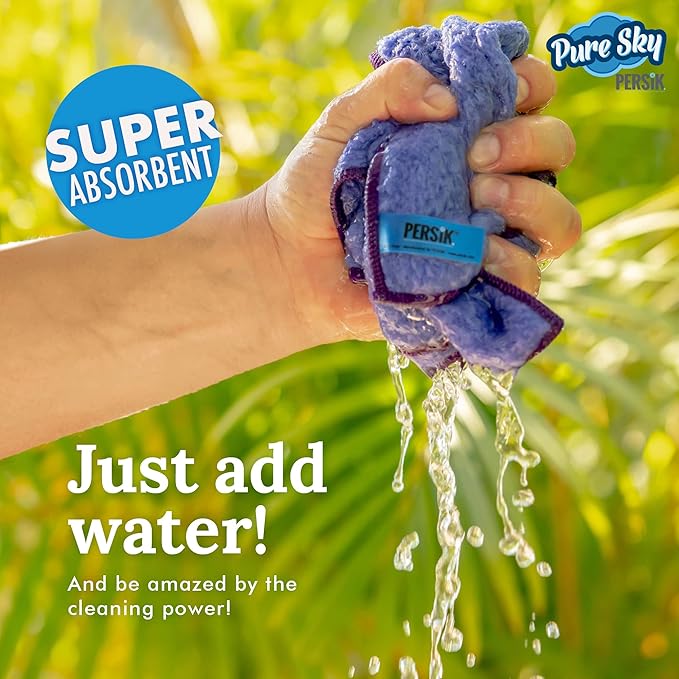 Pure-Sky Magic Deep Clean Cleaning Cloth – JUST ADD Water No Detergents Needed - Multipurpose Ultra Microfiber Cloth - Stick-Attachable for Mop