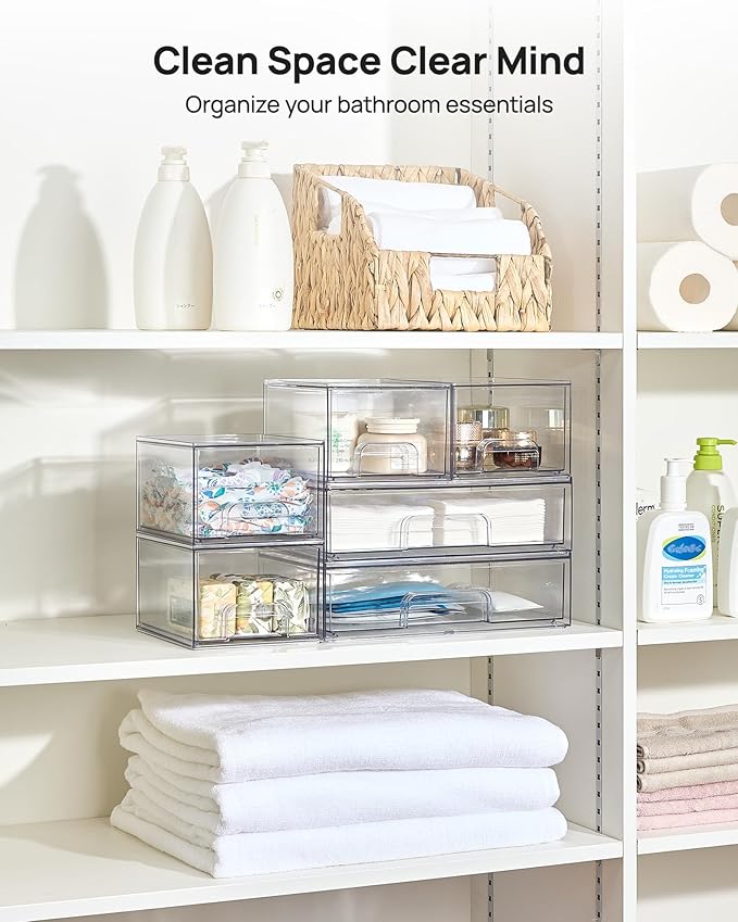 Stackable Storage Drawers Set of 6