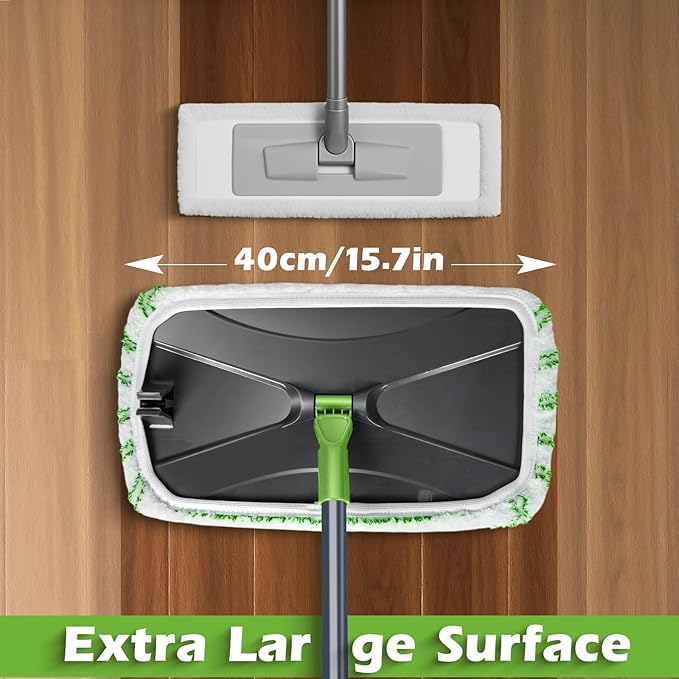 MASTERTOP Dust Mop for Hardwood Floors, Extra Large Microfiber Flat Mop with 5 Wet & Dry Reusable Pads, Hardwood Mops with Telescopic Handle for Laminate, Tile, Vinyl